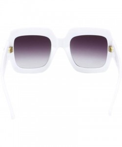 Round Oversized Square Sunglasses Women Inspired Multi Tinted Frame Fashion Modern Shades - White Frame - CW188YSC9S8 $15.65