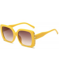 Oversized Luxury Oversized Sunglasses Women Retro Brand Designer Big Black As Picture - Yellow - CX18XE0CCDQ $11.74