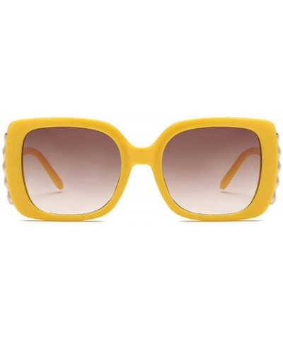 Oversized Luxury Oversized Sunglasses Women Retro Brand Designer Big Black As Picture - Yellow - CX18XE0CCDQ $11.74