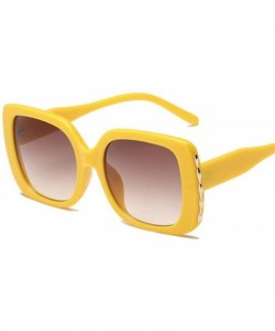 Oversized Luxury Oversized Sunglasses Women Retro Brand Designer Big Black As Picture - Yellow - CX18XE0CCDQ $11.74