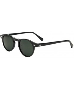 Oval Men Retro Round Vntage UV400 Sunglasses Women Oval Glasses Eyewear - Black Grey - CJ183D9QY53 $7.78