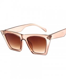 Cat Eye Rectangle Sunglasses Oversized Protection Suitable - Beige - CQ199HO9Q60 $8.54