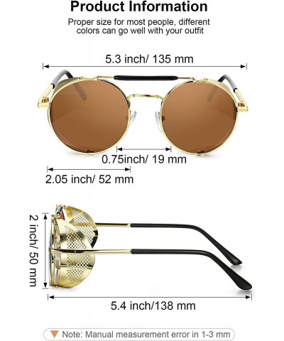 Round 4 Pairs Steampunk Sunglasses Retro Gothic Sunglasses Unisex Vintage Sunglasses - CA18A76AX5S $23.41