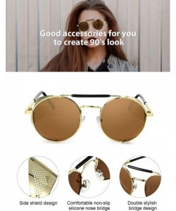 Round 4 Pairs Steampunk Sunglasses Retro Gothic Sunglasses Unisex Vintage Sunglasses - CA18A76AX5S $23.41