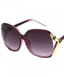 Oversized Women Fashion Personality Rose Hollow Out Oversized Frame Sunglasses Sunglasses - Purple - CE18T8CDQNR $7.12