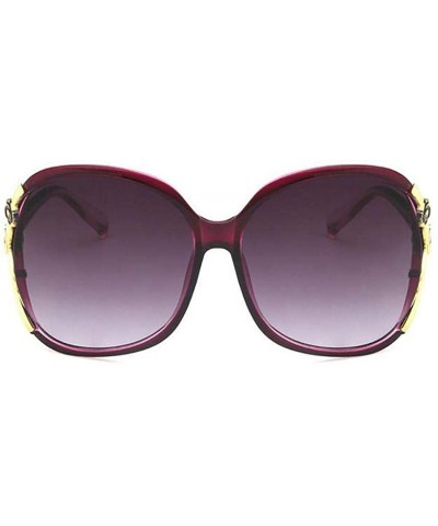 Oversized Women Fashion Personality Rose Hollow Out Oversized Frame Sunglasses Sunglasses - Purple - CE18T8CDQNR $7.12