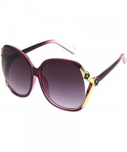 Oversized Women Fashion Personality Rose Hollow Out Oversized Frame Sunglasses Sunglasses - Purple - CE18T8CDQNR $7.12