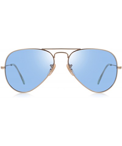 Aviator Classic Pilot Polarized Sunglasses for Men/Women58mm O8025 - Transparent Blue - CR18H36Y58E $15.96