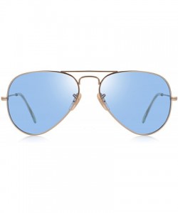 Aviator Classic Pilot Polarized Sunglasses for Men/Women58mm O8025 - Transparent Blue - CR18H36Y58E $15.96