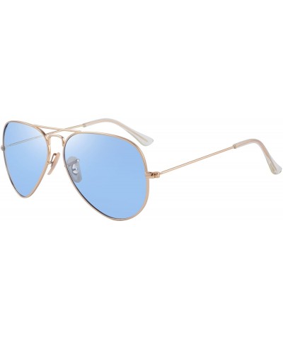 Aviator Classic Pilot Polarized Sunglasses for Men/Women58mm O8025 - Transparent Blue - CR18H36Y58E $15.96