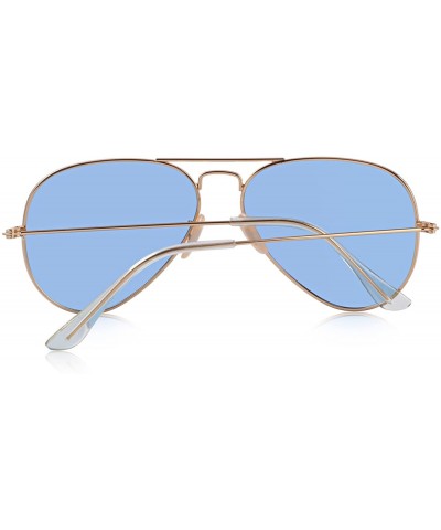 Aviator Classic Pilot Polarized Sunglasses for Men/Women58mm O8025 - Transparent Blue - CR18H36Y58E $15.96