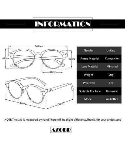 Semi-rimless Classic Small Round Retro Sunglasses - Black/Blue Mirrored - C9186ITZ5O6 $14.43