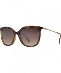 Oval Vintage Retro Oval Cat Eye Classic Sunglasses - UV Protection - Brown + Brown Gradient Lens - C31998I8T08 $12.02