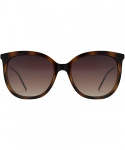 Oval Vintage Retro Oval Cat Eye Classic Sunglasses - UV Protection - Brown + Brown Gradient Lens - C31998I8T08 $12.02