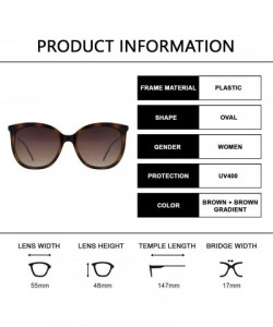 Oval Vintage Retro Oval Cat Eye Classic Sunglasses - UV Protection - Brown + Brown Gradient Lens - C31998I8T08 $12.02