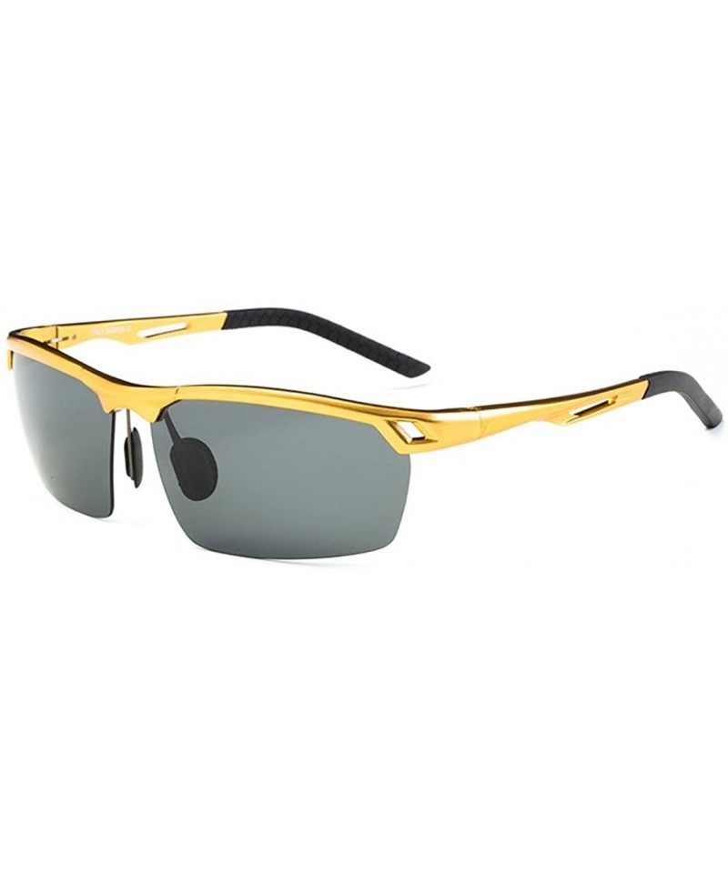 Sports Sunglasses Drive Polarized Sunglasses HD Outdoor Glasses - Gold  Frame Black Lens - CN183AALCSS