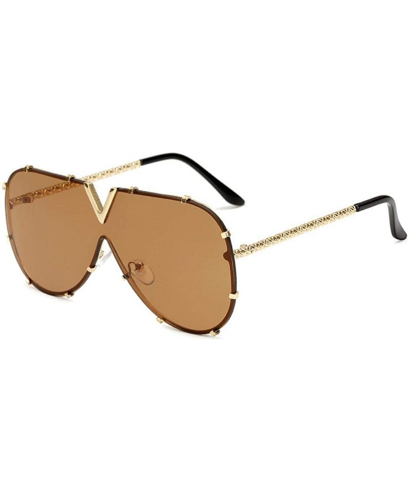 Oversized Men's Sunglasses Fashion Oversized Men Brand Designer Goggle Sun Glasses Female Style Oculos De Sol UV400 O2 - CZ19...