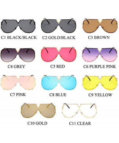 Oversized Men's Sunglasses Fashion Oversized Men Brand Designer Goggle Sun Glasses Female Style Oculos De Sol UV400 O2 - CZ19...