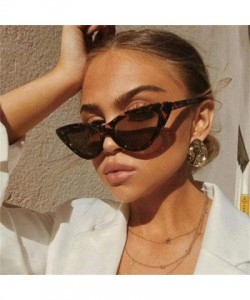 Aviator 2019 Cat Eye Fashion Sunglasses Women Fashion Vintage Small Glasses Woman Black - Tea - CF18XQZQLMM $8.46