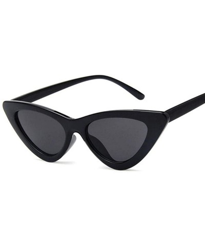 Aviator 2019 Cat Eye Fashion Sunglasses Women Fashion Vintage Small Glasses Woman Black - Tea - CF18XQZQLMM $8.46