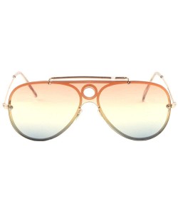 Shield Rimless One Piece Shield Triple Oceanic Color Lens Aviator Sunglasses - Orange - CF1987I006N $17.35