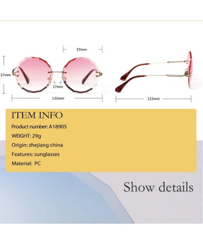 Round Vintage Frameless Round Metal Legs Clear Gradient Sunglasses Women UV400 - Pink - C0198CMIOWU $15.20