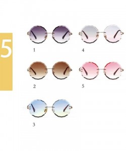 Round Vintage Frameless Round Metal Legs Clear Gradient Sunglasses Women UV400 - Pink - C0198CMIOWU $15.20