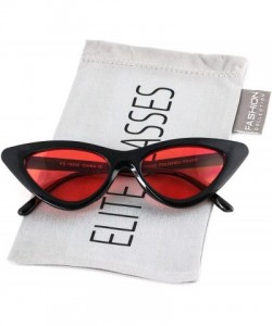 Goggle Cat Eye Sunglasses Clout Goggle Sexy Women Exaggerated Slim Frame Colorful Tinted Lens - Black/Orange - CI189RM2OE8 $7.62