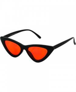 Goggle Cat Eye Sunglasses Clout Goggle Sexy Women Exaggerated Slim Frame Colorful Tinted Lens - Black/Orange - CI189RM2OE8 $7.62