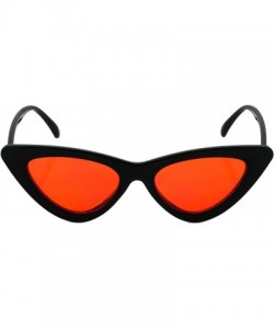 Goggle Cat Eye Sunglasses Clout Goggle Sexy Women Exaggerated Slim Frame Colorful Tinted Lens - Black/Orange - CI189RM2OE8 $7.62