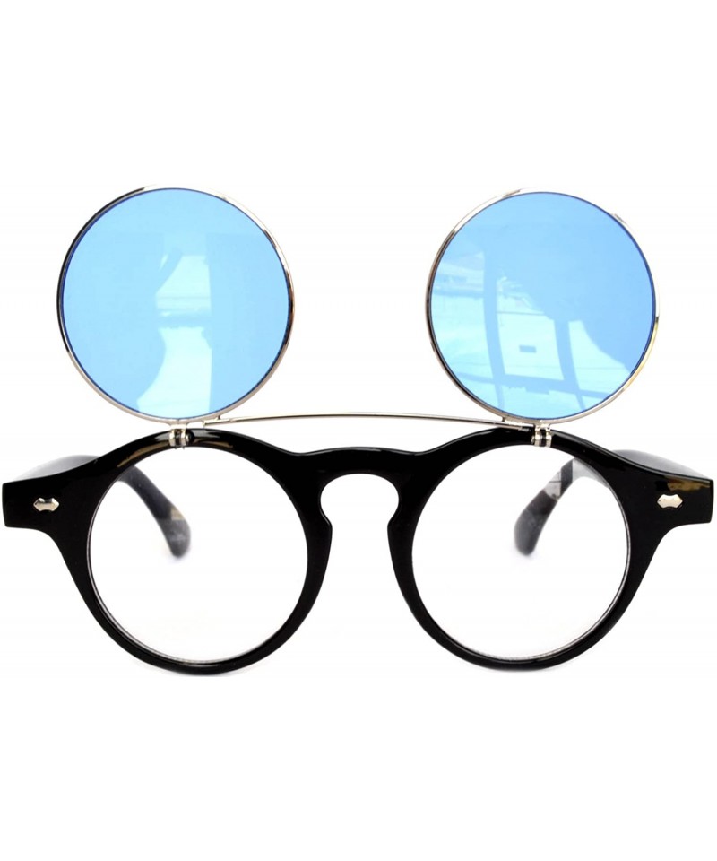 Steampunk Vintage Retro Round Circle Gothic Hippie Colored Plastic Frame Sunglasses Colored Lens 