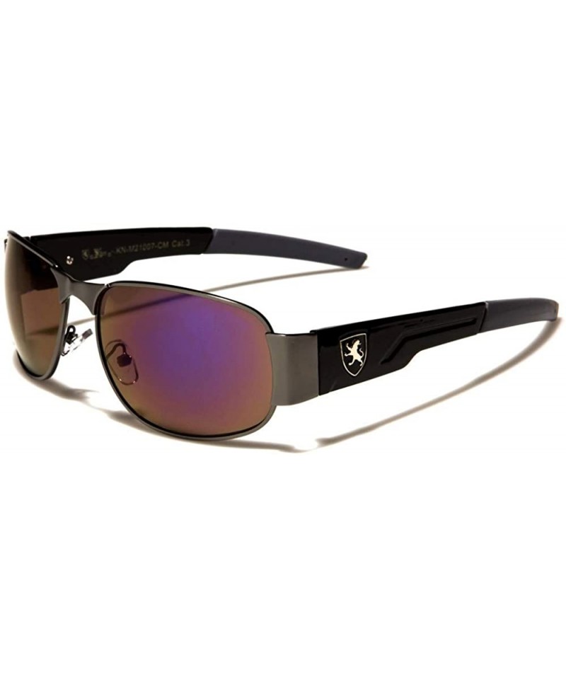 Square Modern Men Fashion Mirrored Lens Rectangle Sporty Golf Sunglasses - Purple - CE18WYMEH0G $8.47