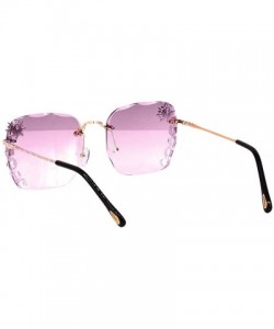 Square Sparkling Crystal Sunglasses UV Protection Rhinestone Sunglasses - Purple Wave - CO190LCXC8M $20.24