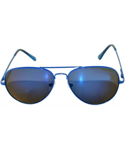 Rectangular Aviator Sunglasses Blue Blue Mirror - C711HQ26VL9 $11.94