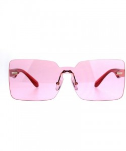 Oversized Womens Mod Flat Panel Shield Rectangular Oversize Retro Sunglasses - Red - CD189ILM257 $12.41