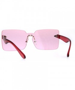 Oversized Womens Mod Flat Panel Shield Rectangular Oversize Retro Sunglasses - Red - CD189ILM257 $12.41