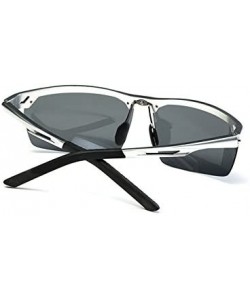 Sport Sports Sunglasses Drive Polarized Sunglasses HD Outdoor Glasses - Silver Frame Gun Gray Lens - CZ183AZKMTH $30.17