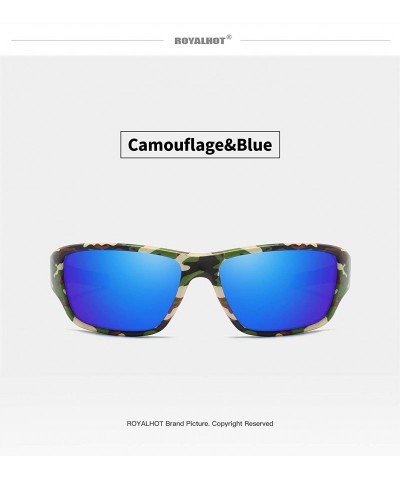 Sport Polarized Sport Sunglasses for Men Women Cycling Driving Fishing Running Golf Baseball - Camouflage Blue - C9193AKR4X2 ...