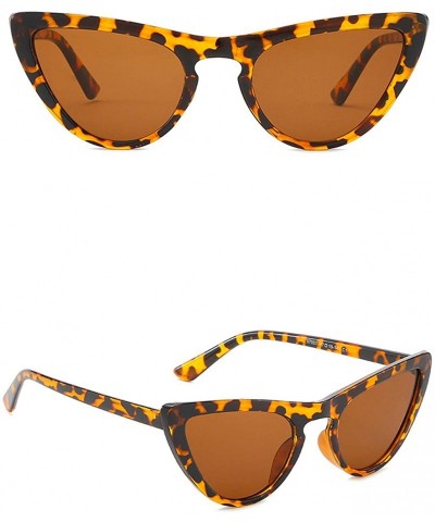 Cat Eye Classic style Cat Eye Sunglasses for Unisex PC Resin UV 400 Protection Sunglasses - Leopard Print - C518SARC6YA $17.08