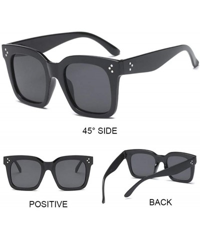 Square 2019 Square Fashion Luxury Sunglasses Women Brand Designer Black Double Gray - Black Leopard - C618XAK4WWE $11.81