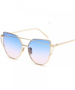 Oversized Sunglasses Women Luxury Cat eye Brand Design Mirror Flat Rose Gold Vintage Cateye sun glasses lady Eyewear - A10 - ...