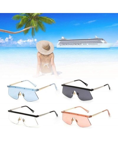 Goggle Sun Glasses Sunglasses One-Piece Flat Top Personality Eye Designer Driving Party Gifts Eyewear-Transparent - C2199HXXT...