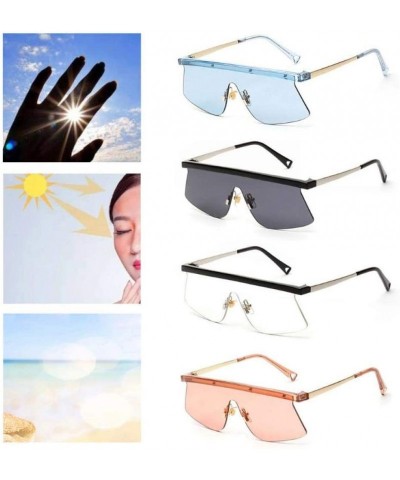 Goggle Sun Glasses Sunglasses One-Piece Flat Top Personality Eye Designer Driving Party Gifts Eyewear-Transparent - C2199HXXT...