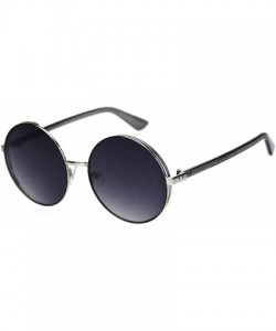 Round Super Ditsy Small Round Circle Lens Runway Hippie Sunglasses - Silver Black Smoke - CE18R35R895 $16.30