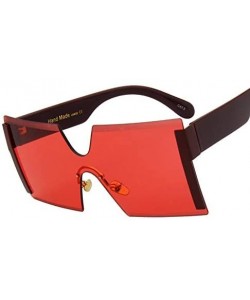 Oversized Oversized Rimless Sunglasses Women Red Yellow Square Sun Glasses For Women Men Vintage Shades - 6 - C218Y5CWWY4 $22.97