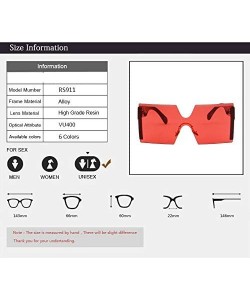 Oversized Oversized Rimless Sunglasses Women Red Yellow Square Sun Glasses For Women Men Vintage Shades - 6 - C218Y5CWWY4 $22.97