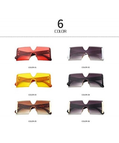 Oversized Oversized Rimless Sunglasses Women Red Yellow Square Sun Glasses For Women Men Vintage Shades - 6 - C218Y5CWWY4 $22.97