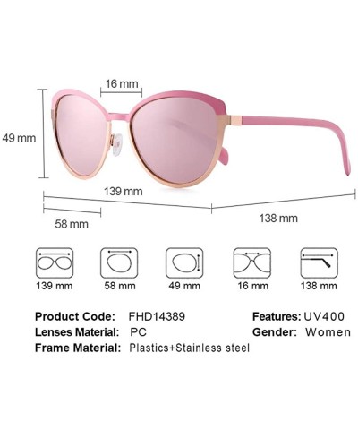 Round Women Sunglasses with Case Round Frame Eye Protection UV 400 Protection Fashion Style - Pink - CK18TI94ZLD $52.20