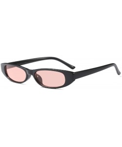 Goggle Vintage Small Sunglasses Fashion Narrow Oval Frame eyewea for neutral - Black Pink - CU18DTSZIIN $8.99