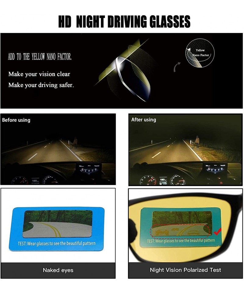 Polarized Night Driving Glasses Anti-Glare UV 400 Protection Night Vision  Glasses for Men and Women - CZ18AZAKTEX